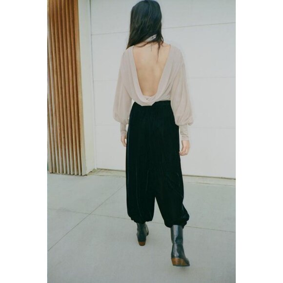 ZARA GEORGETTE BACK BODYSUIT - Picture 5 of 8